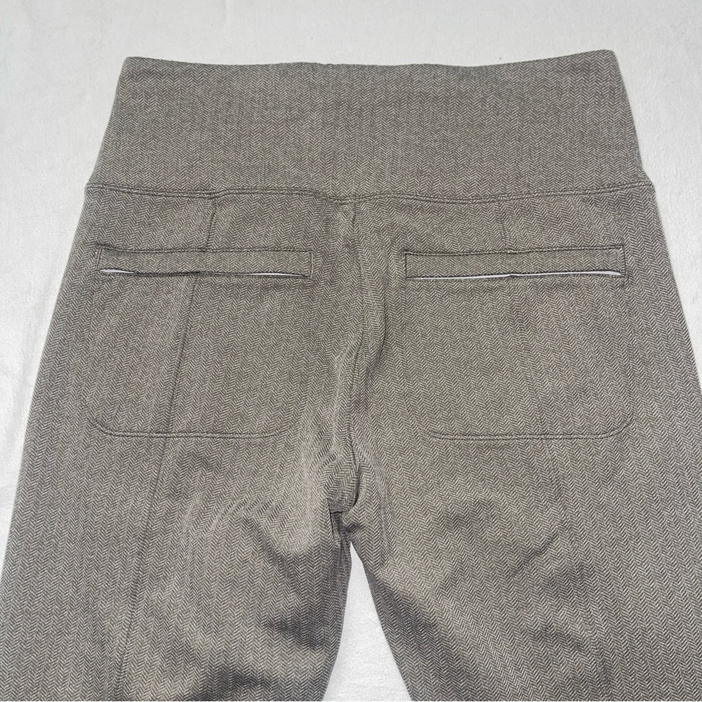 Athleta Gray Herringbone Leggings | Back Zip Pocket | Pull On Stretch Pants - Picture 9 of 13